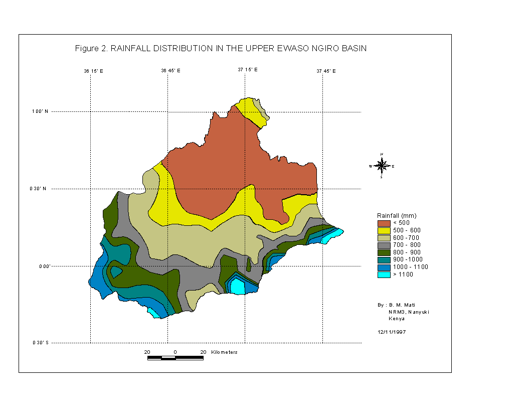 Rainfall Distribution in the UpperEwaso Ngiro North Basin