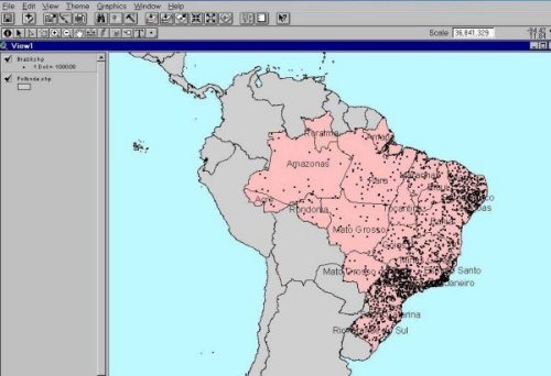 Figure 2.  Dot map of population in Brazil.