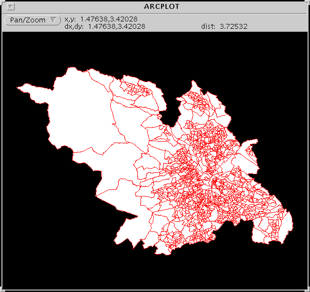 Figure 3: 1981 Census Enumeration Districts of Sheffield