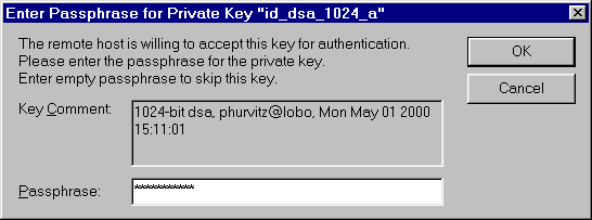 SSH passphrase authentication