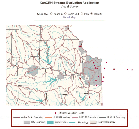 Figure 4: Streams map generated with MapObjects, KanCRN.