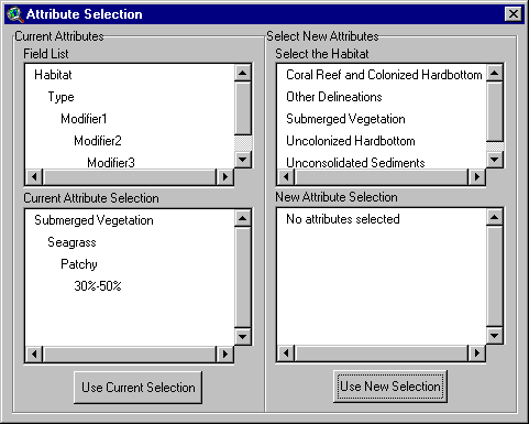 Attribute Selection Dialog