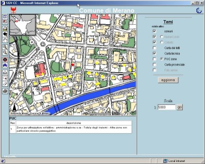 Fig. 2: Screenshot of the ArcIMS Application