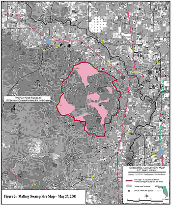 Mallory Swamp Fire Map