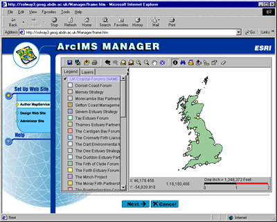 Figure 2: ArcIMS Manager