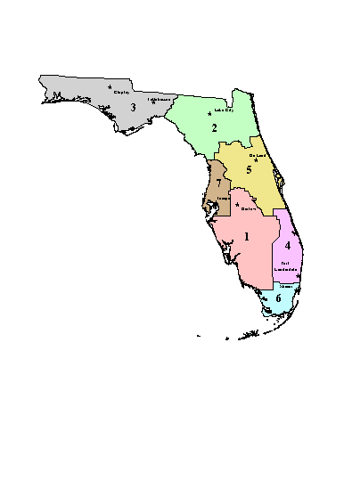 FDOT District Boundaries Map