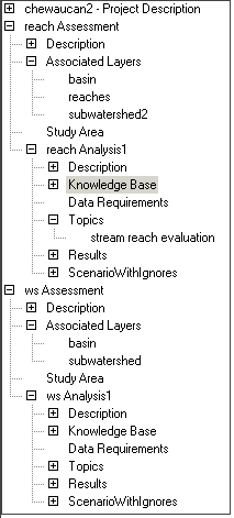 Figure 8. Basis elements of project structure with two assessments.