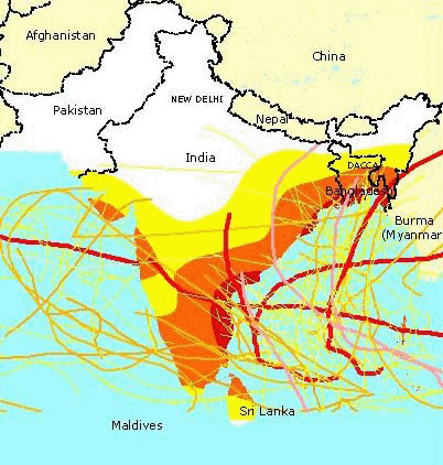 Map shows storm risk in India