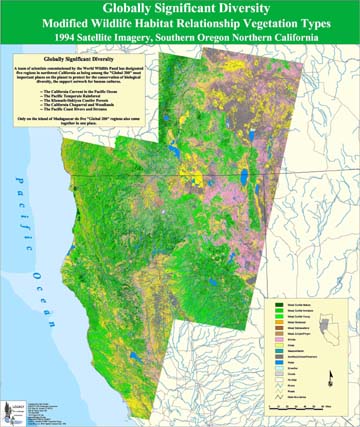 NW CA, SW OR vegetation map