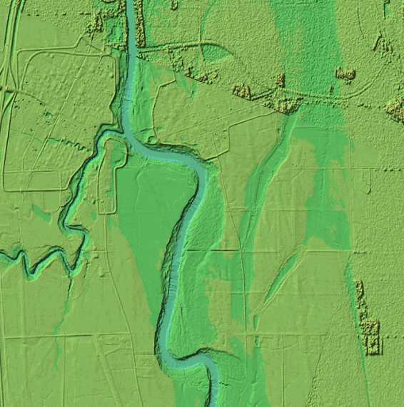 Figure3.  LIDAR and Corrected IFSAR merged using GRIDINSERT