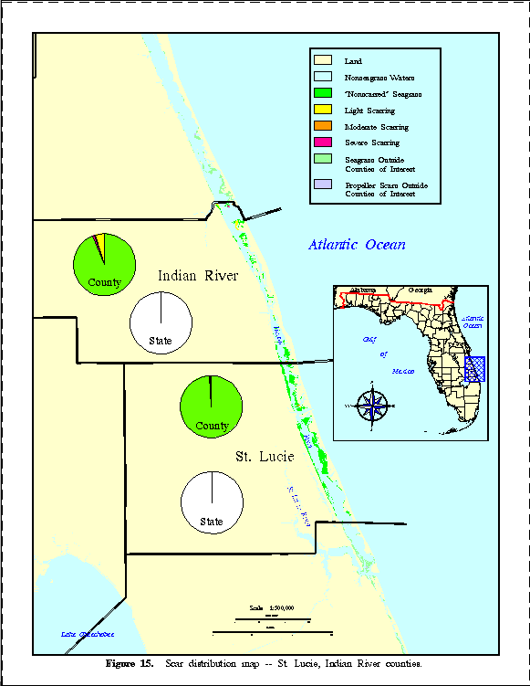 Figure 15.  Scar distribution map -- St. 
Lucie, Indian River counties.