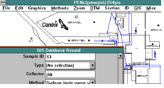 Figure 5. Data  entry screen appears when a data point is located on the map.