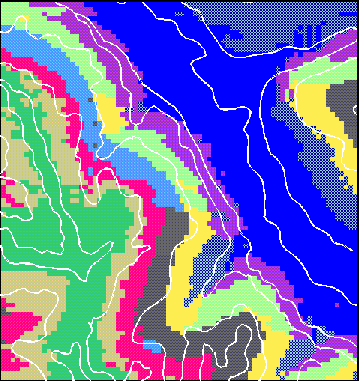 Ten landform classes created using the GRID functions ISOCLUSTER and MLCLASSIFY