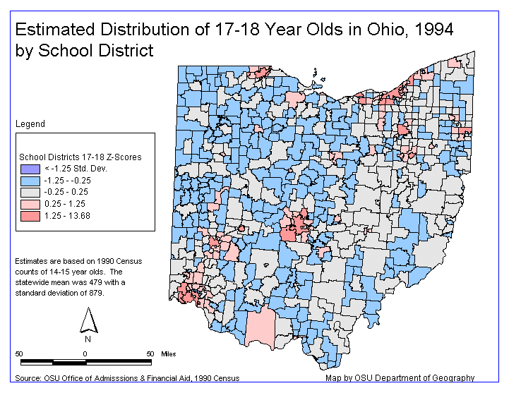 Ohio Estimated Target Population by School District