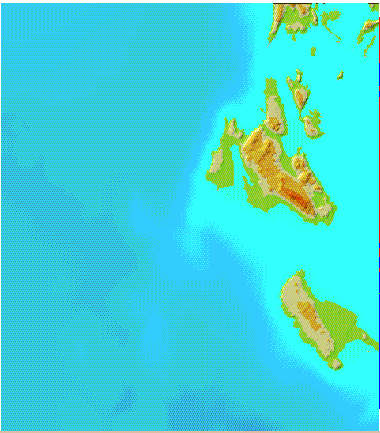 Map without shaded relief of the bottom of the sea