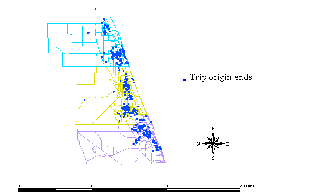 Figure 1. Distribution of Trip Origins 

during the Morning Peak Hours.