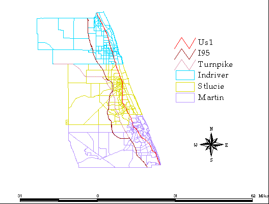 Figure 4. Distribution of Major Highways 

within the Study Area .