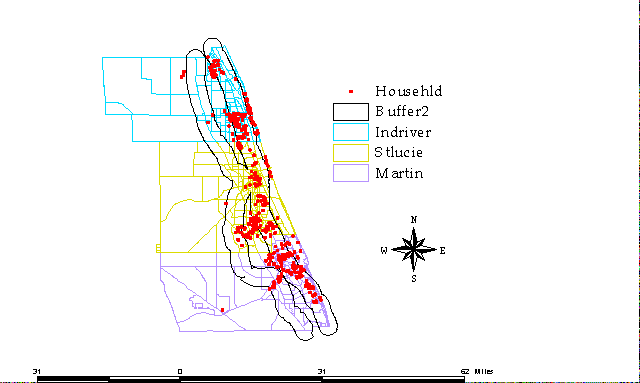 Figure 6. Distribution of Households

in the Buffer Zones around US-1 and I-95.