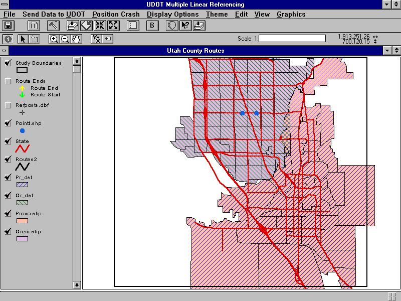 Main screen for crash reporting application.