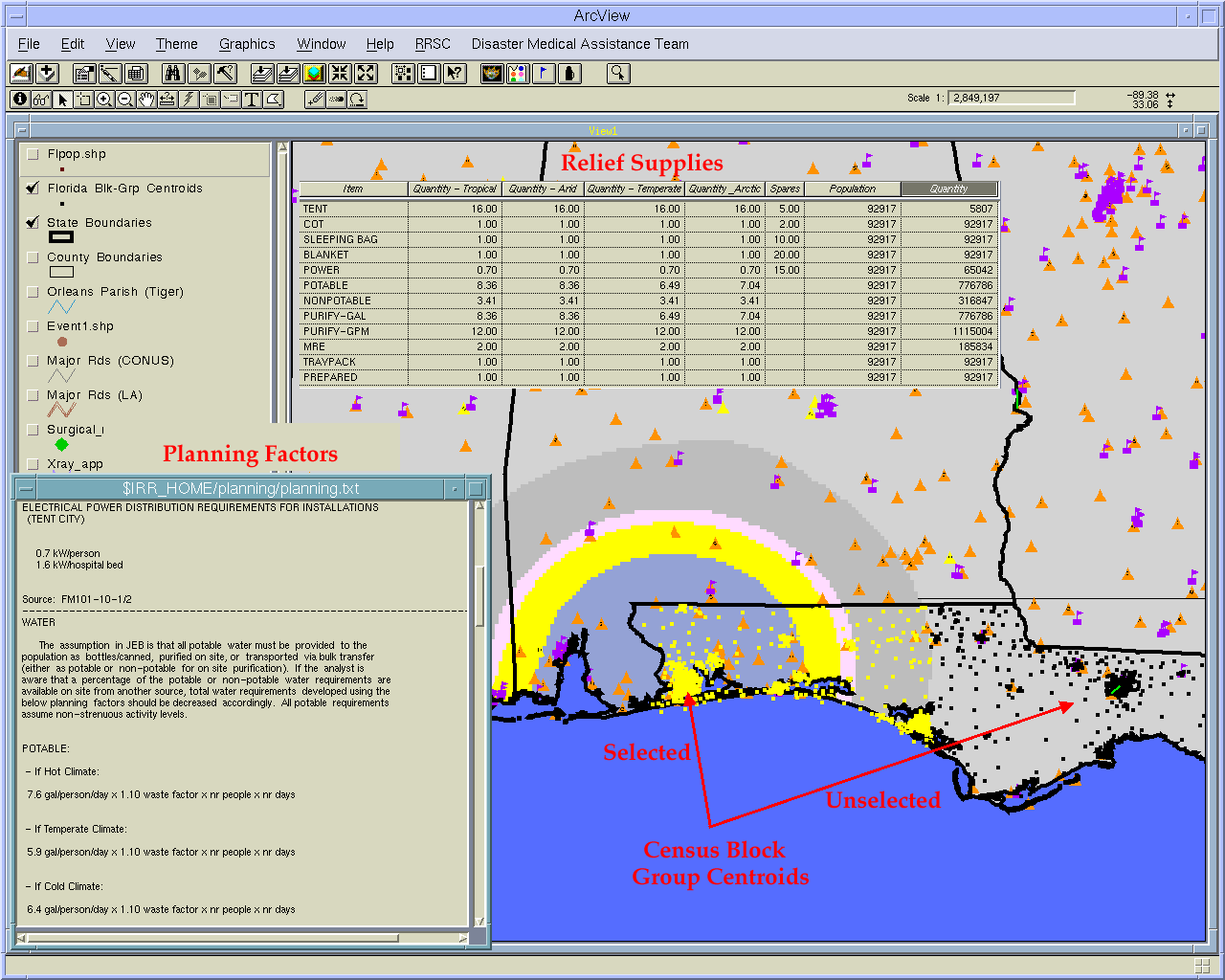 Calculation of Relief Supplies Needed