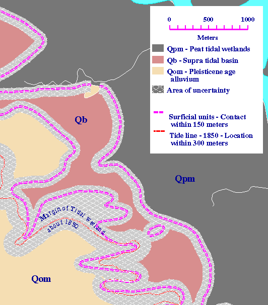 Uncertainty in the Boundary between Surficial
Geologic Units in a Portion of the Sacramento - San Joaquin Delta