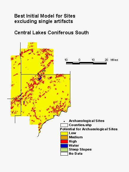 Best Initial  Model, Central Lakes Coniferous South