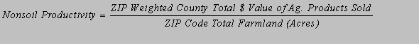 Nonsoil Productivity Formula