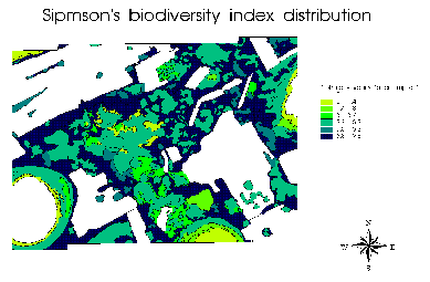 Map of Simpson's Biodiversity Index