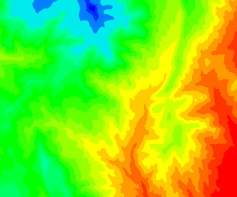 Figure 1  Contoured Digital Elevation Model (DEM)