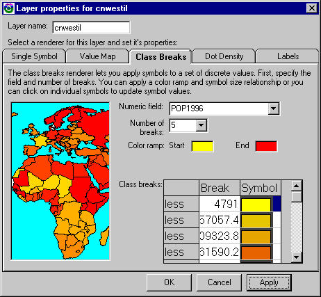 Map Layer Symbolization Window