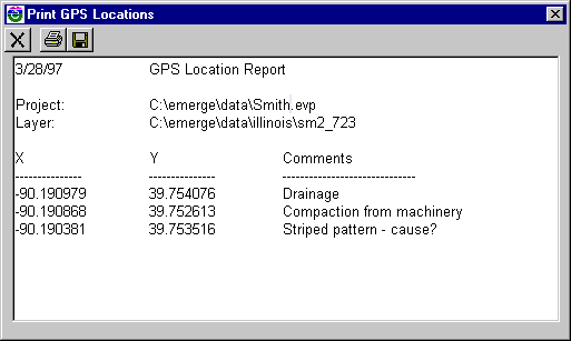 Location Layer Text Window