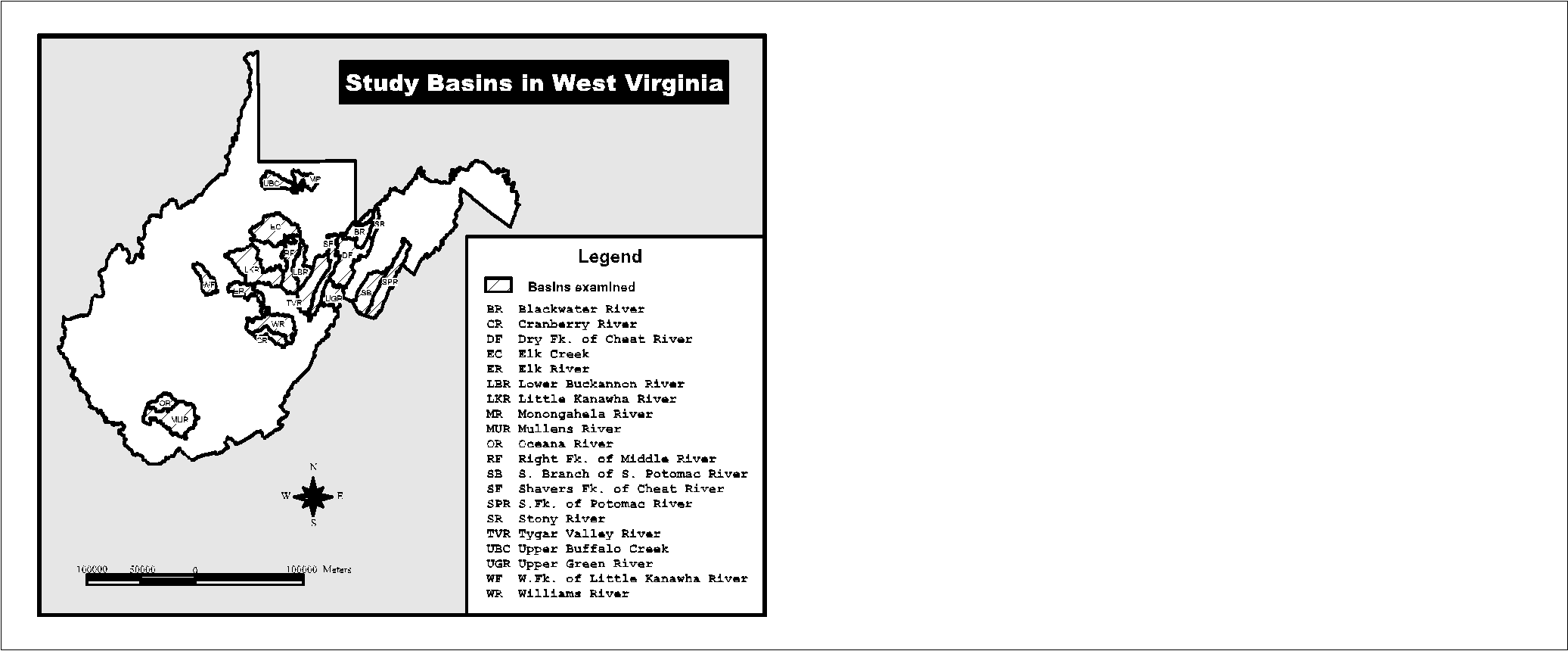 Study Basins in West Virginia