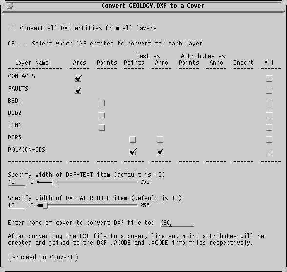 DXF File Menu