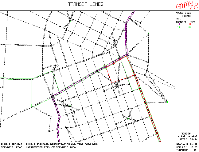 Transit network in EMME/2