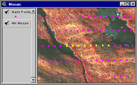 Selected Image Nadir Points