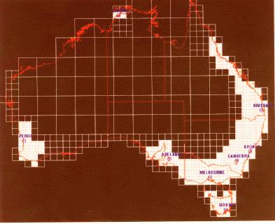 Figure 1. Spectrum Map Grid With Australian State Boundaries 