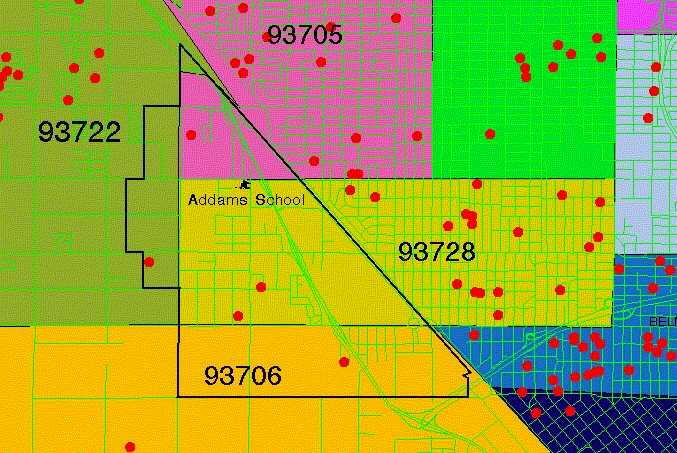 Addams School Boundaries with Low Birthweight Occurrence