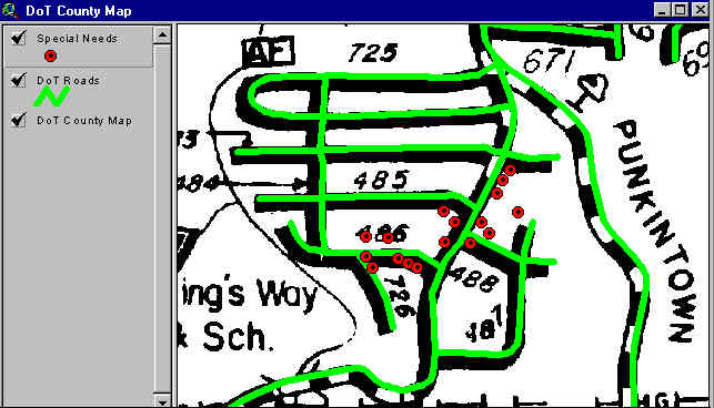 Sample Locations Displayed on Georgia Department of Transportation County Road Map