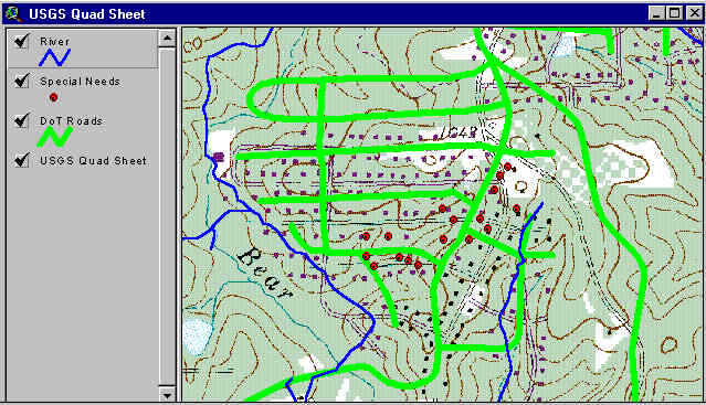 Sample Locations Displayed on USGS DRG Topographic Map