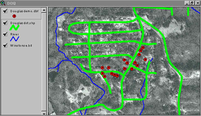 Sample Locations Displayed on Digital Orthophoto with Georgia Department of Transportation Road Coverage
