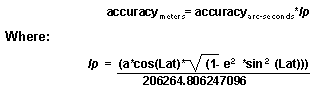 Horizontal Datum Conversion Equation