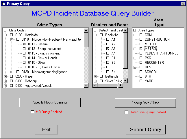 Primary Query Form