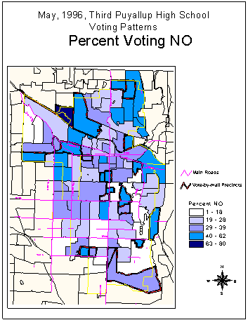 Percent NO, Precinct Vote Map