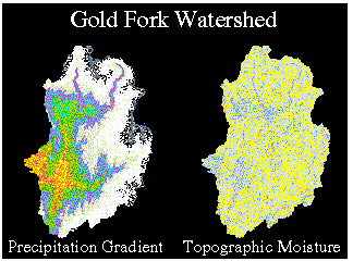Figure 10. Examples of Model Input Layers for Describing the Moisture Axis of the Environmental Gradient Methodology.