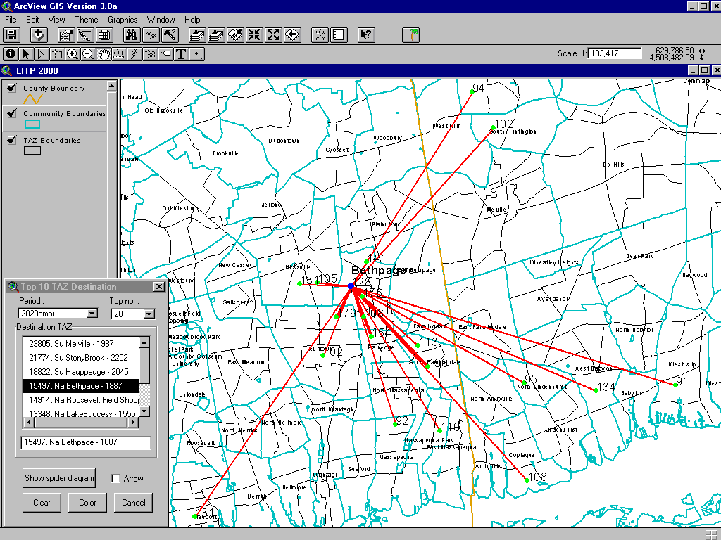 2020 AM Trip Diagram by TAZ