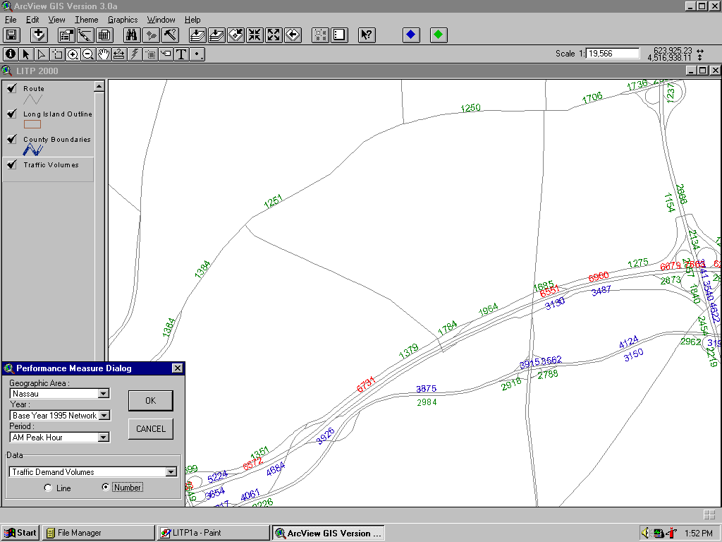 1995 AM Traffic Volume Values