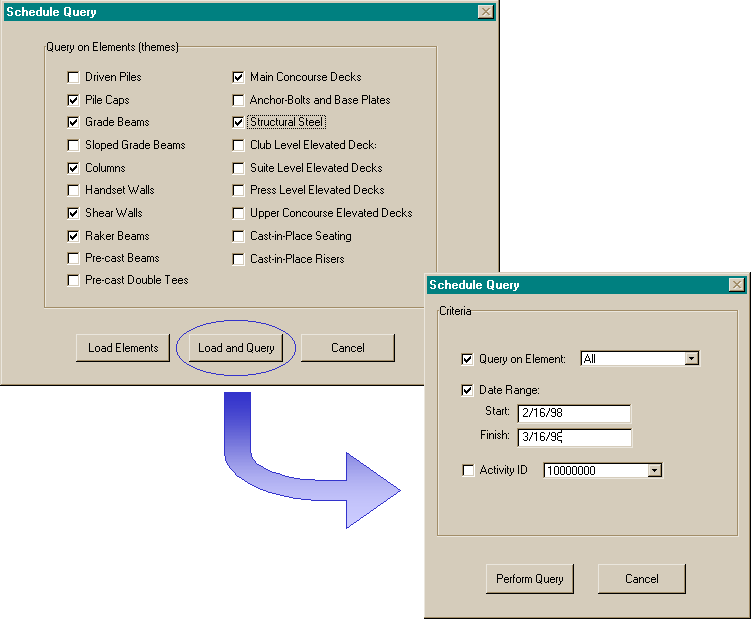 Figure 5: Schedule Dialogs