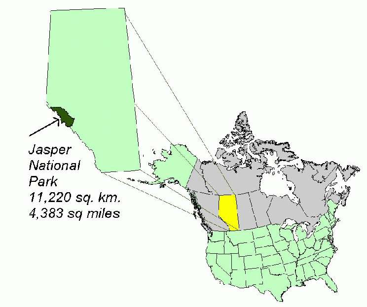 Location of Jasper National Park