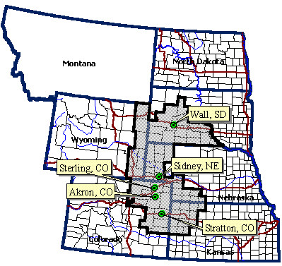 Five Cropping System Research Sites 
within the Central Great Plains Region