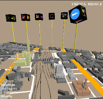 3D cubes sides give access to functionality